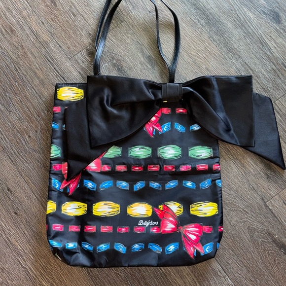 Brighton "Take a Beau" large tote bag with a black bow like new - Picture 2 of 7